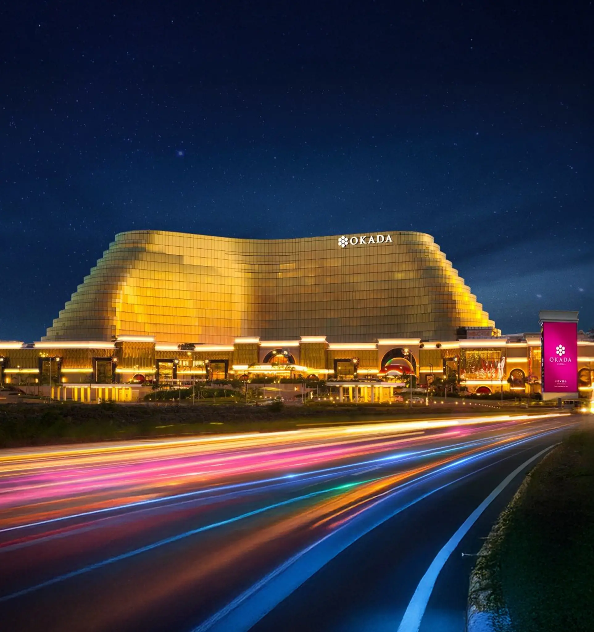 Okada Manila illuminated at night