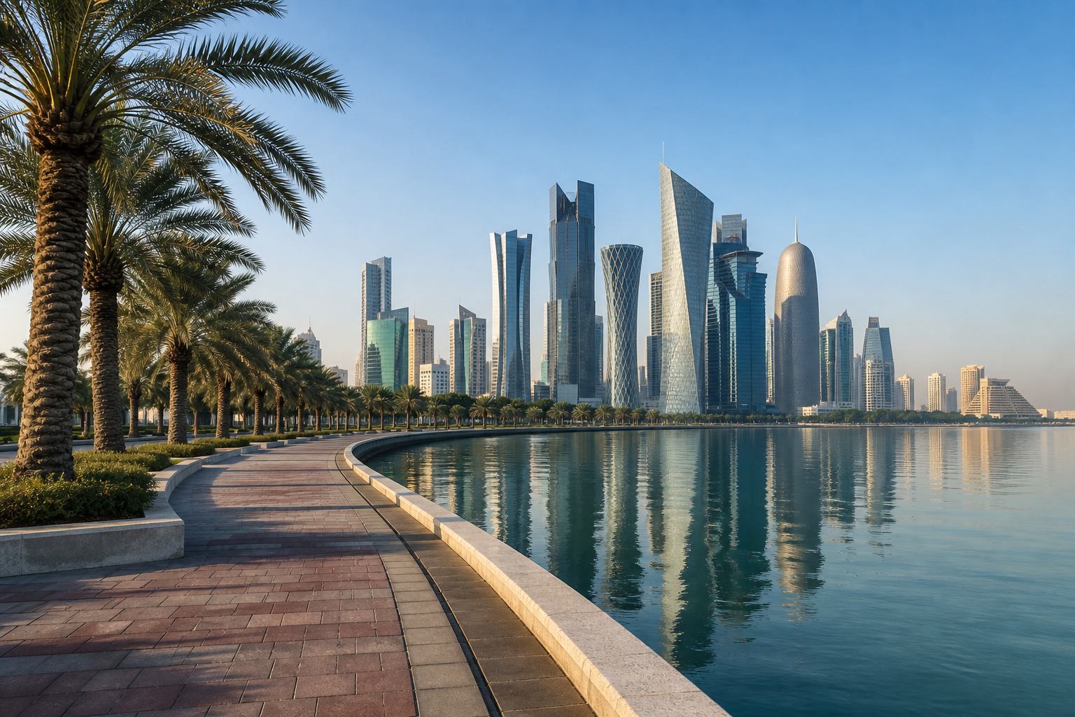 Doha Corniche Scenic waterfront promenade